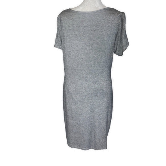 Anthropologie Dolan Left Coast Gray Tie Front T-Shirt Dress, Casual Minimalist M - Picture 5 of 8